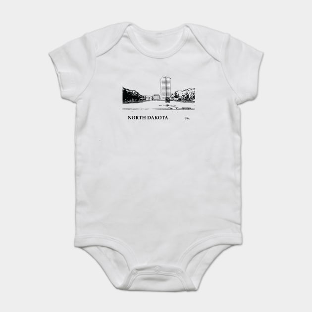North Dakota State USA Baby Bodysuit by Lakeric